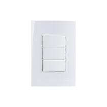 Interruptor Simples Triplo MarGirius Sleek 10A com Placa 4x2 Branco