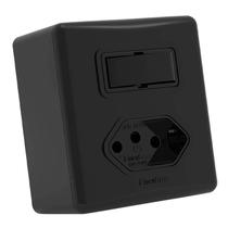 Interruptor Sistema X 1 Simples E Tomada 20a Preto Enerbras Interruptor Sistema X 1 Simples E Tomada 20a Preto Enerbras