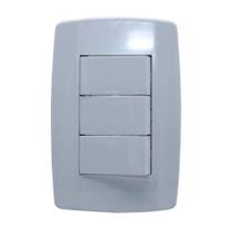 Interruptor Slim Simples 3Tec. 10A 250V Branca Ilumi 8019