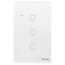 Interruptor Smart Zinnia, 3 Botoes, 10A, 50/60Hz, Branco, ZNS-I3B-WH01