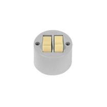 Interruptor sobrepor redondo 2 teclas-ilumi Interruptor sobrepor redondo 2 teclas-ilumi