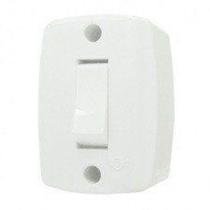 Interruptor Sobrepor Retangular 6A 250V Branco - Ilumi