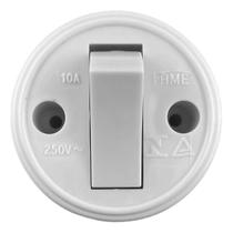 Interruptor Sobrepor Simples Redondo Cinza 0222 - Fame