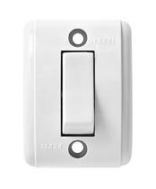 Interruptor sobrepor simples retangular 10a 250v branco pezzi