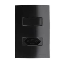 Interruptor Soprano Brava Up Tecla Simples - +1 Tomada 2p+T 10A 250V Preto Interruptor Soprano Brava Up Tecla Simples - +1 Tomada 2p+T 10A 250V Preto