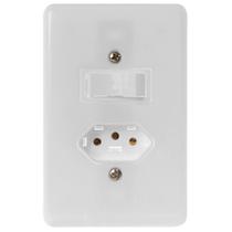 Interruptor Stylus Ilumi 1 Tecla Simples +1 Tomada 2P+T 6-10A 250V Com Placa 4X2 Interruptor Stylus Ilumi 1 Tecla Simples +1 Tomada 2P+T 6-10A 250V Com Placa 4X2