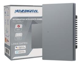 Interruptor Tecla Fisica 1 Botao Zigbee com Led NovaDigital Grafite - Cinza