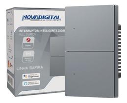 Interruptor Tecla Fisica 2 Botões Zigbee com Led NovaDigital Grafite - Cinza Interruptor Tecla Fisica 2 Botões Zigbee com Led NovaDigital Grafite - Cinza