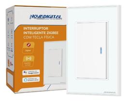 Interruptor tecla Fisica com Led 1 botão Zigbee Branco NovaDigital -NFZB-1-W Interruptor tecla Fisica com Led 1 botão Zigbee Branco NovaDigital -NFZB-1-W