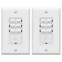 Interruptor temporizador de contagem regressiva ENERLITES HET06-W-2PCS 120VAC Interruptor temporizador de contagem regressiva ENERLITES HET06-W-2PCS 120VAC