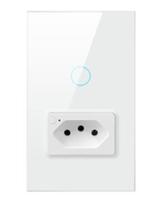 Interruptor Tomada 1 Botão Inteligente Touch Tuya Alexa Interruptor Tomada 1 Botão Inteligente Touch Tuya Alexa