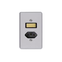 Interruptor + tomada 10a cinza - ilumi Interruptor + tomada 10a cinza - ilumi