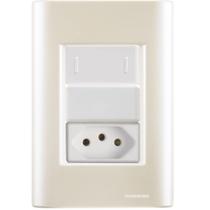 Interruptor Tomada 20A Giz Pérola Tramontina completo pronto