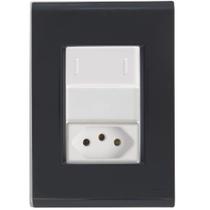 Interruptor Tomada 20A Liz Grafite Tramontina completo pronto Interruptor Tomada 20A Liz Grafite Tramontina completo pronto