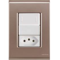 Interruptor Tomada 20A Liz Ouro Velho Tramontina completo pronto Interruptor Tomada 20A Liz Ouro Velho Tramontina completo pronto