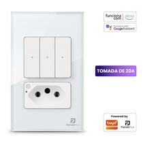 Interruptor Tomada Inteligente 20A 1, 2 e 3 Botões Padrão 4x2 Wifi Smart App Alexa Tuya Google Home Smart Life Panda Plus Bivolt Interruptor Tomada Inteligente 20A 1, 2 e 3 Botões Padrão 4x2 Wifi Smart App Alexa Tuya Google Home Smart Life Panda Plus Bivolt