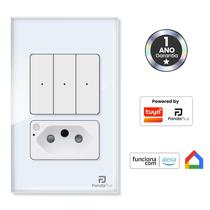 Interruptor Tomada Inteligente 20A 1, 2 e 3 Botões Padrão 4x2 Wifi Smart App Alexa Tuya Google Home Smart Life Panda Plus Bivolt Interruptor Tomada Inteligente 20A 1, 2 e 3 Botões Padrão 4x2 Wifi Smart App Alexa Tuya Google Home Smart Life Panda Plus Bivolt