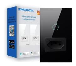 Interruptor Tomada Inteligente Touch 1 Botao Preto NovaDigital