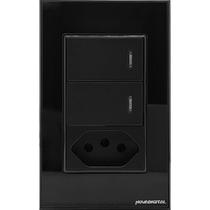 Interruptor Tomada Inteligente Zigbee 2 Botões Físicos Novadigital Tuya Smart Life Alexa Cor Preto