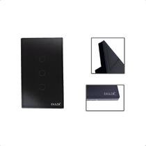 Interruptor Touch 2.5D Inteligente 3Botões Wifi -Preto