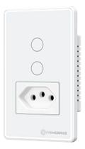 Interruptor Touch 2 Botões Com Tomada Wifi Primebras Branco