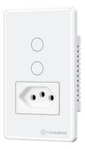 Interruptor Touch 2 Botões Com Tomada Wifi Primebras Branco