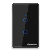 Interruptor Touch 2 Botões Wi-Fi TP1002 Preto