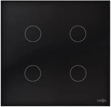 Interruptor Touch 4 Pads Tok Glass Wi-Fi Preto 4x4 Lumenx