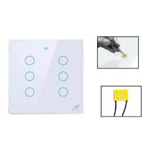 Interruptor Touch 4x4 Wifi 6 Botões Sem Neutro Jwcom Interruptor Touch 4x4 Wifi 6 Botões Sem Neutro Jwcom