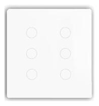 Interruptor Touch 6 Botões 4x4 Zigbee Branco Melery Interruptor Touch 6 Botões 4x4 Zigbee Branco Melery
