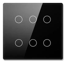 Interruptor Touch 6 Botões 4x4 Zigbee Preto Melery Interruptor Touch 6 Botões 4x4 Zigbee Preto Melery