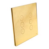 Interruptor touch 6 Dourado Compatível Alexa e WI-FI