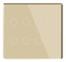Interruptor Touch 8 Botões Zigbee Vidro Dourado Melery
