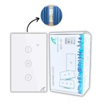 Interruptor Touch Cortina Smart Inteligente Jwcom Branco