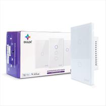Interruptor Touch EKAZA Wi-Fi 2 Botões 4x2 Branco - Interruptor Touch EKAZA Wi-Fi 2 Botões 4x2 Branco -
