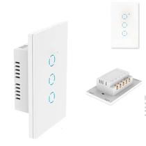 Interruptor Touch iluminado 3 botoes Wifi Alexa Google