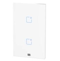 Interruptor Touch Inteligente 2 Botoes WI-FI 10A + RF com Placa 4X2 WEG Home Branco.