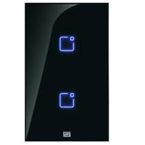 Interruptor Touch Inteligente 2 Botoes WI-FI 10A + RF com Placa 4X2 WEG Home PRET. Interruptor Touch Inteligente 2 Botoes WI-FI 10A + RF com Placa 4X2 WEG Home PRET.