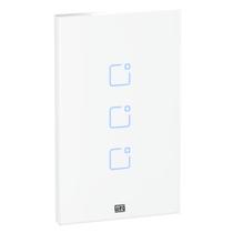Interruptor Touch Inteligente 3 Botoes Wi-fi 10a + Rf Com Placa 4x2 Weg Home Branco.