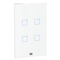 Interruptor Touch Inteligente 4 Botoes WI-FI 10A + RF com Placa 4X2 WEG Home Branco - Weg SMART Home