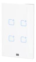 Interruptor touch inteligente 4 botões Wi-Fi 10A + RF com placa 4x2 Weg home branco Weg smart home Interruptor touch inteligente 4 botões Wi-Fi 10A + RF com placa 4x2 Weg home branco Weg smart home