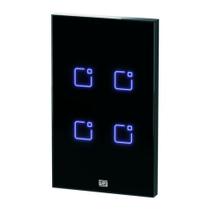 Interruptor Touch Inteligente 4 Botoes WI-FI 10A + RF com Placa 4X2 WEG Home Preto. - Weg SMART Home
