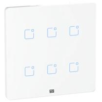 Interruptor Touch Inteligente 6 Botoes WI-FI 10A + RF com Placa 4X4 WEG Home Branco