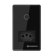 Interruptor Touch Inteligente Com Tomada Wifi Primebras TP1011 Preto