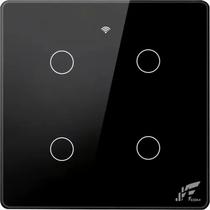 Interruptor Touch Inteligente Wi-fi e RF 4 Botões 4x4 Preto