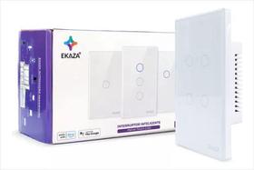 Interruptor Touch Inteligente Wi-Fi Ekaza 4 Botões Branco