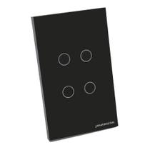 Interruptor Touch Led 4 Botões Preto RF Wi-fi Smart Home 4X2