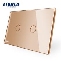 Interruptor Touch Livolo 2 Vias Botões S/ Dimmer S/ Remote - Gold