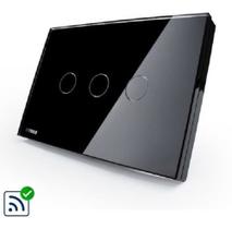 Interruptor Touch Screen Livolo Rf 3 Vias Entrada Controle - Preto Interruptor Touch Screen Livolo Rf 3 Vias Entrada Controle - Preto