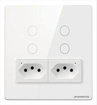 Interruptor Touch Wi-Fi Novadigital 4 Botões 2 Tomadas 4X4 Interruptor Touch Wi-Fi Novadigital 4 Botões 2 Tomadas 4X4